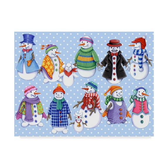 Trademark Fine Art 'Snowmen Pattern' Canvas Art by Kimura Designs