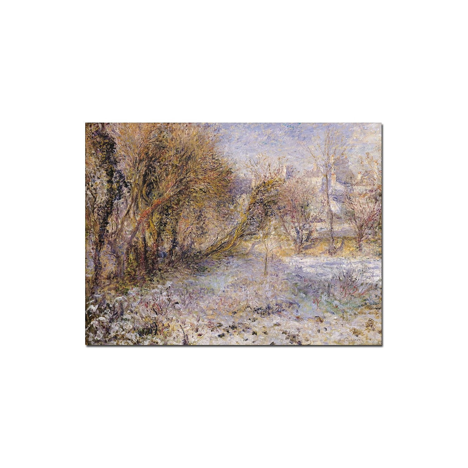 Trademark Fine Art "Snowy Landscape" Canvas Art by Pierre Renoir