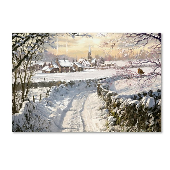 Trademark Fine Art 'Snowy Lane' Canvas Art by The Macneil Studio