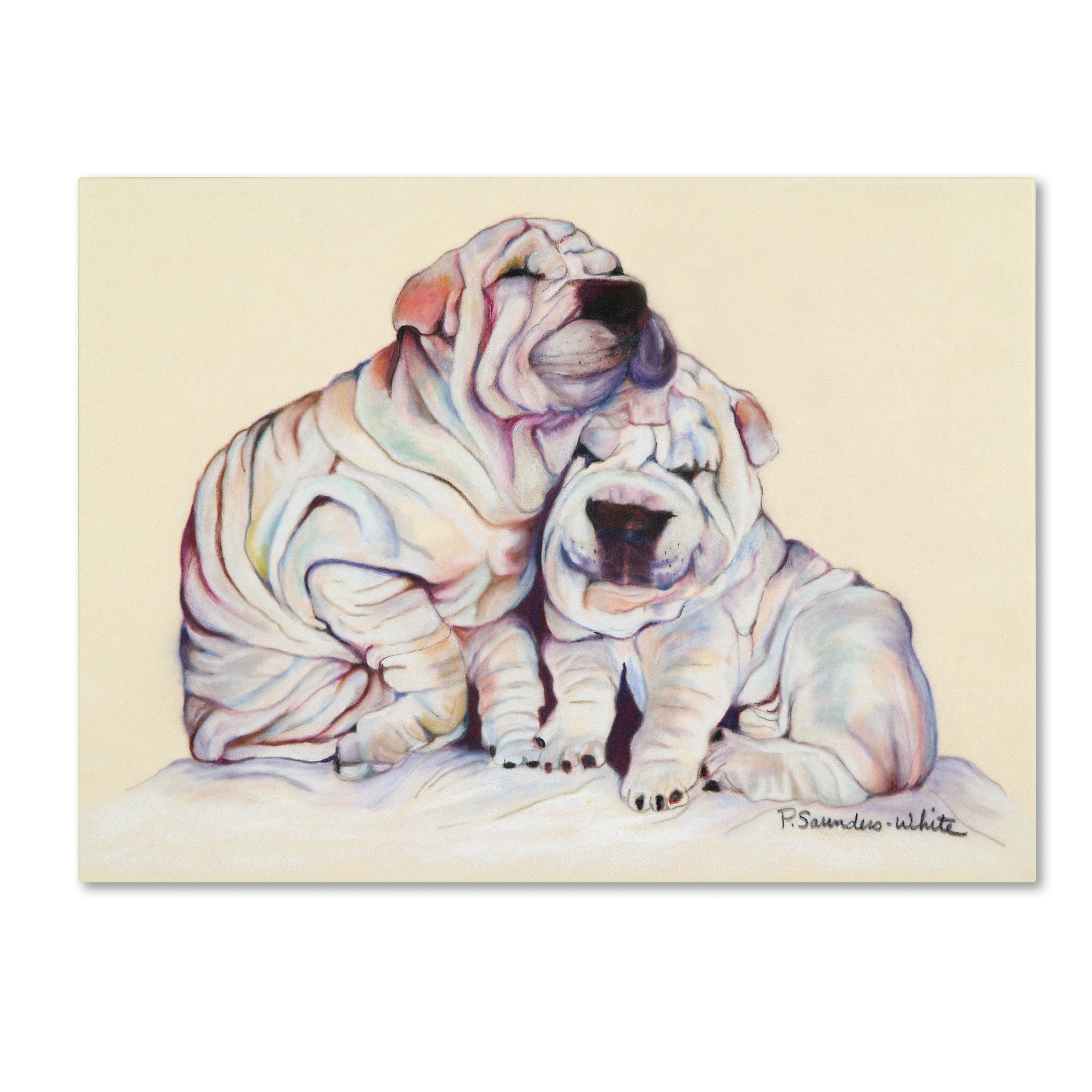 Trademark Fine Art "Snuggles" Canvas Art by Pat Saunders-White