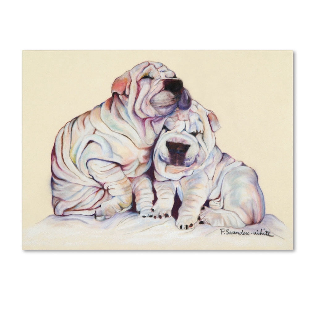 Trademark Fine Art "Snuggles" Canvas Art by Pat Saunders-White