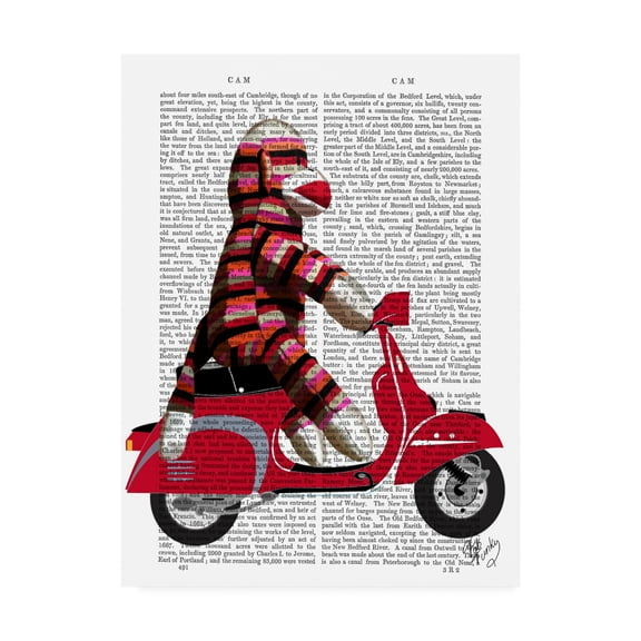 Trademark Fine Art 'Sock Monkey On Moped' Canvas Art by Fab Funky