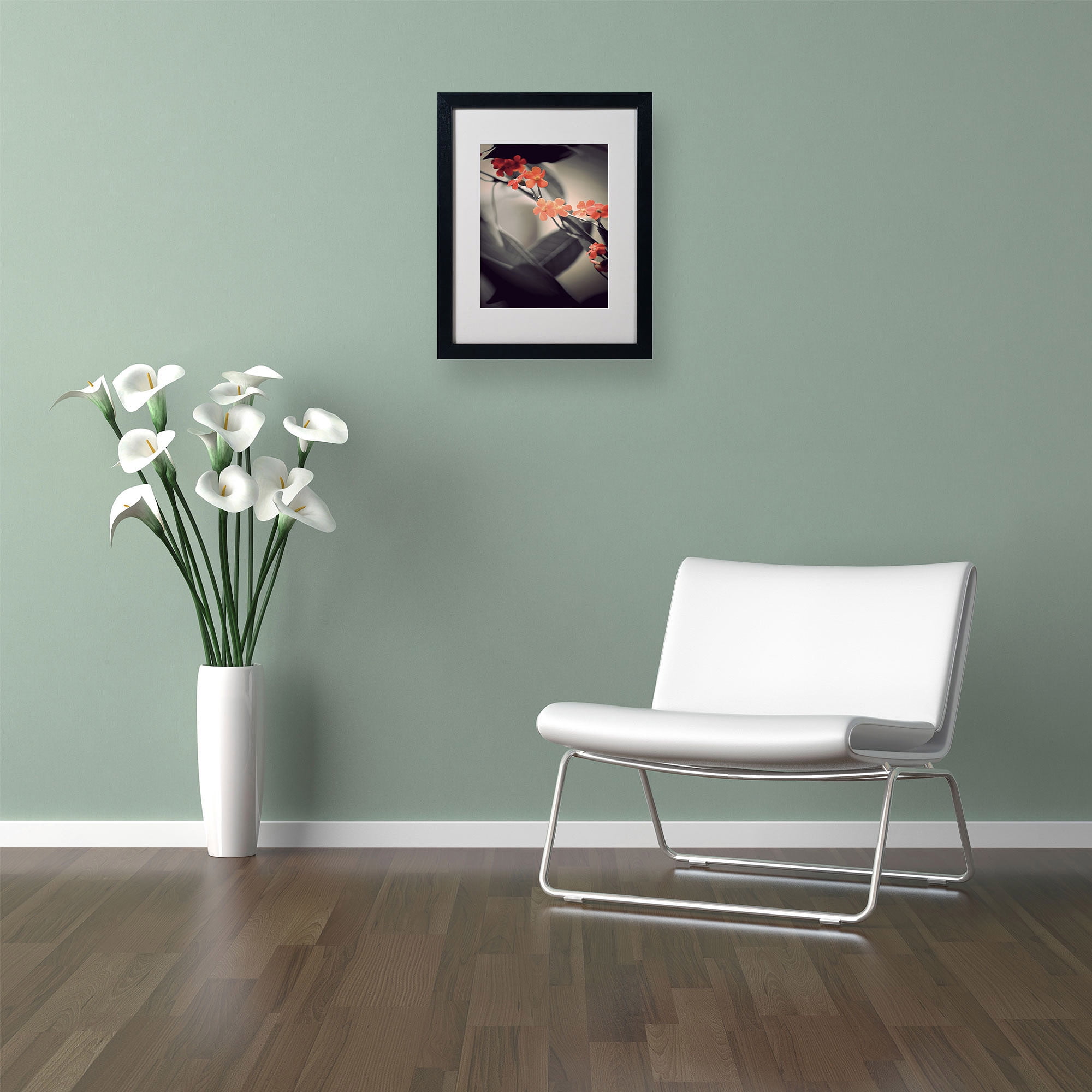 Trademark Fine Art "Soft Grey 1" Canvas Art by Philippe Sainte-Laudy, Black Frame