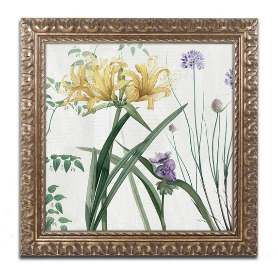 Trademark Fine Art "Softly IV" Canvas Art by Color Bakery Gold Ornate Frame