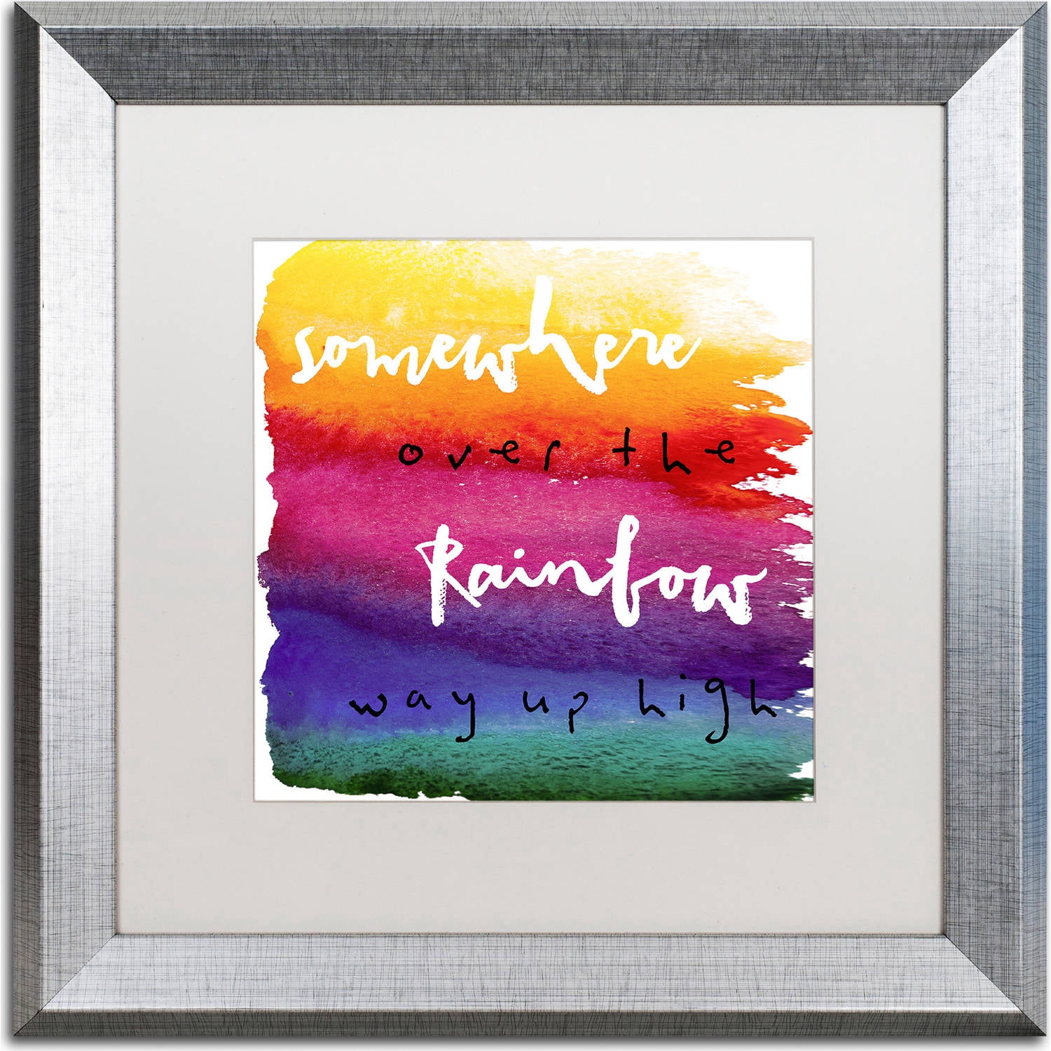 Trademark Fine Art "Somewhere" Canvas Art by Color Bakery, White Matte, Silver Frame