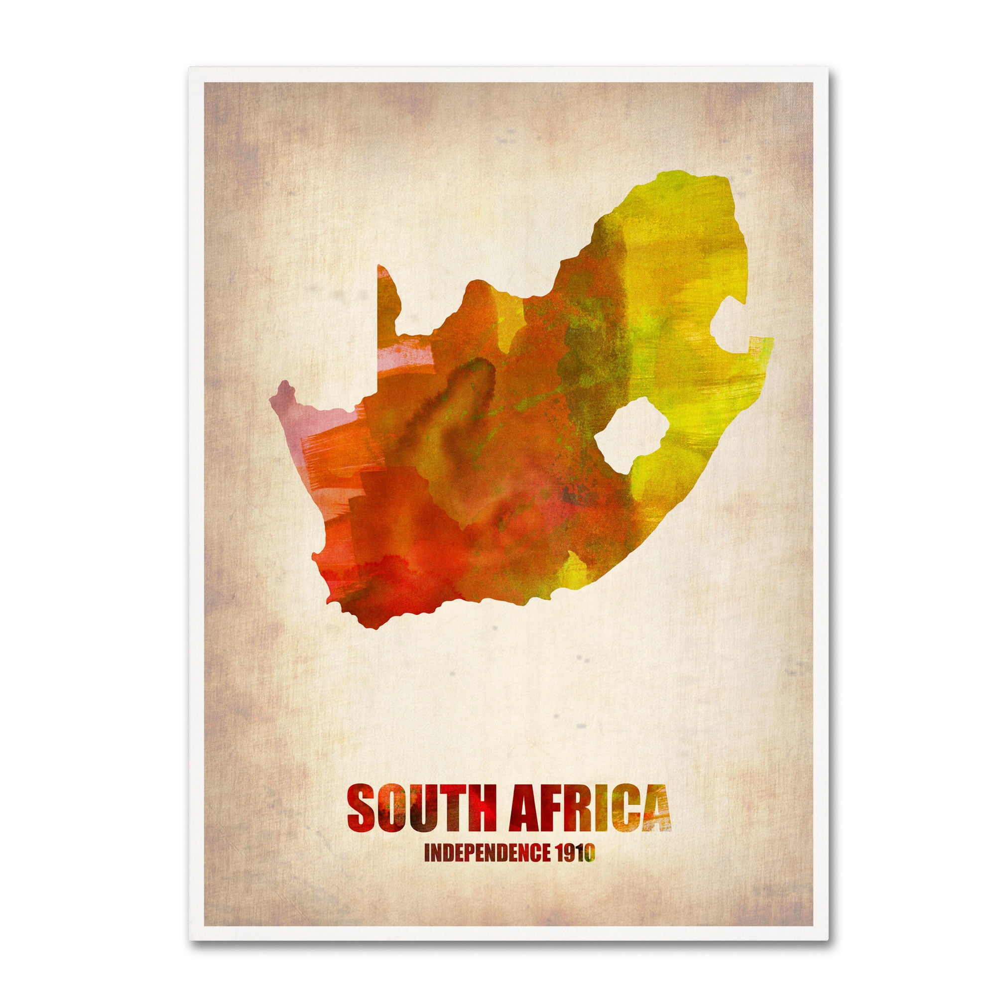 Trademark Fine Art "South Africa Watercolor Map" Canvas Art by Naxart