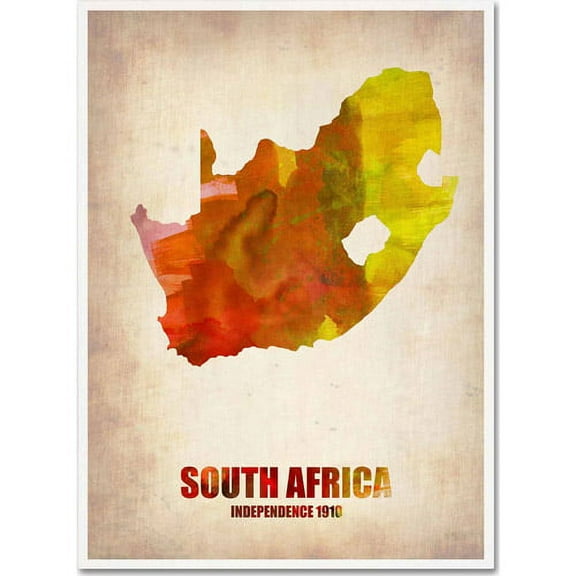 Trademark Fine Art "South Africa Watercolor Map" Canvas Art by Naxart