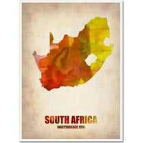 Trademark Fine Art "South Africa Watercolor Map" Canvas Art by Naxart