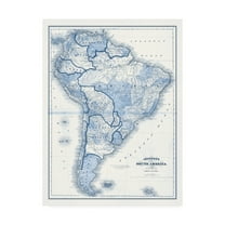 Trademark Fine Art 'South America in Shades of Blue' Canvas Art by Vision Studio