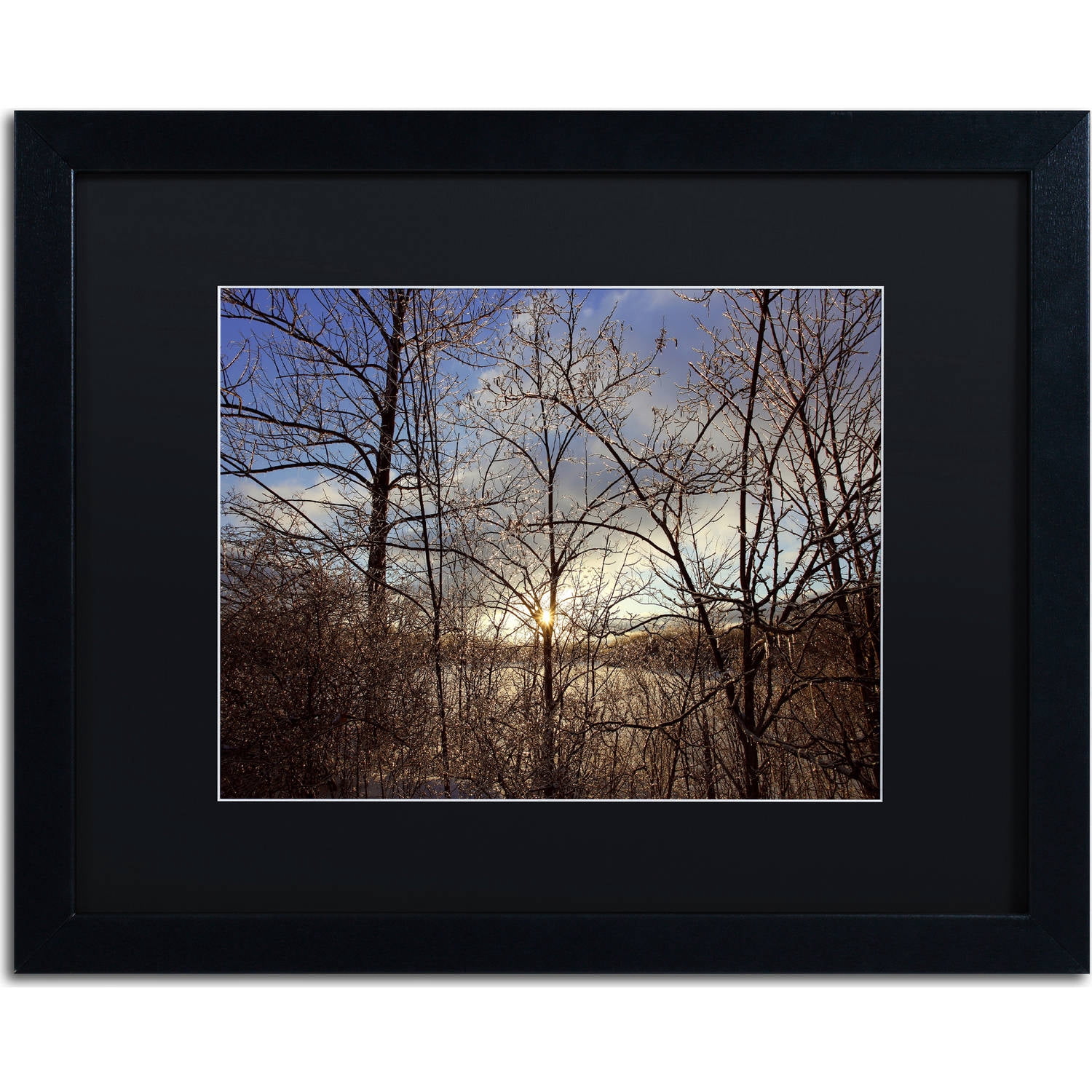 Trademark Fine Art "South Amherst Quarries" Canvas Art by Jason Shaffer, Black Matte, Black Frame