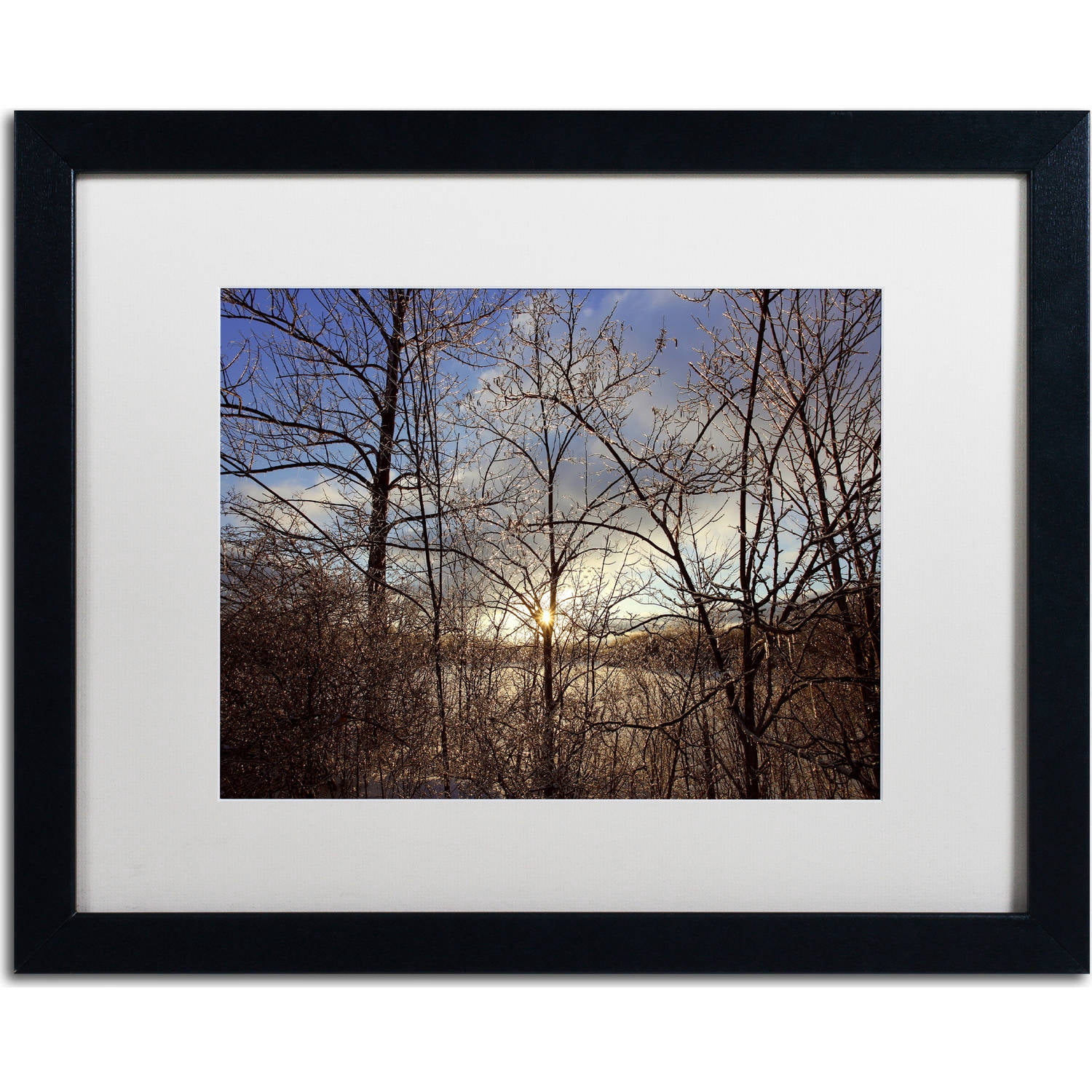 Trademark Fine Art "South Amherst Quarries" Canvas Art by Jason Shaffer, White Matte, Black Frame