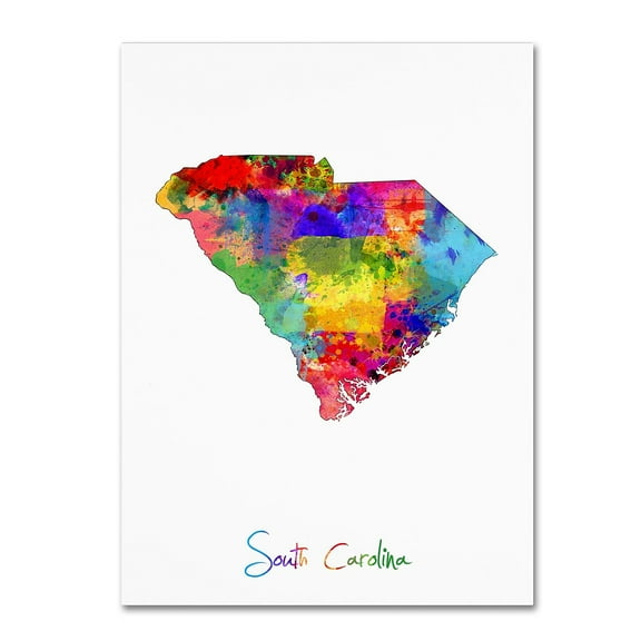 Trademark Fine Art "South Carolina Map" Canvas Art by Michael Tompsett