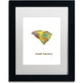 thumbnail image 1 of Trademark Fine Art "South Carolina State Map-1" Canvas Art by Marlene Watson, White Matte, Black Frame, 1 of 4