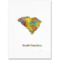 Trademark Fine Art "South Carolina State Map-1" Canvas Art by Marlene Watson