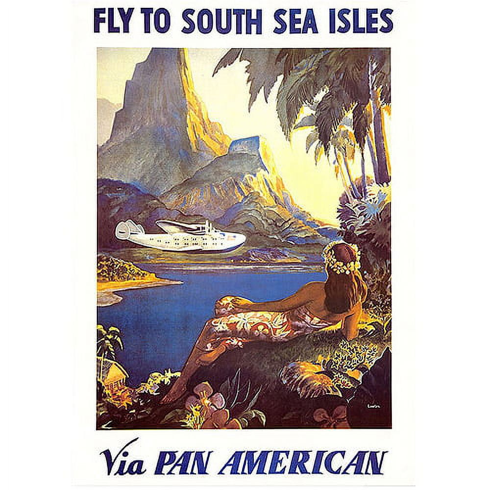 Vintage South Sea Isles Pan American Canvas Art Print