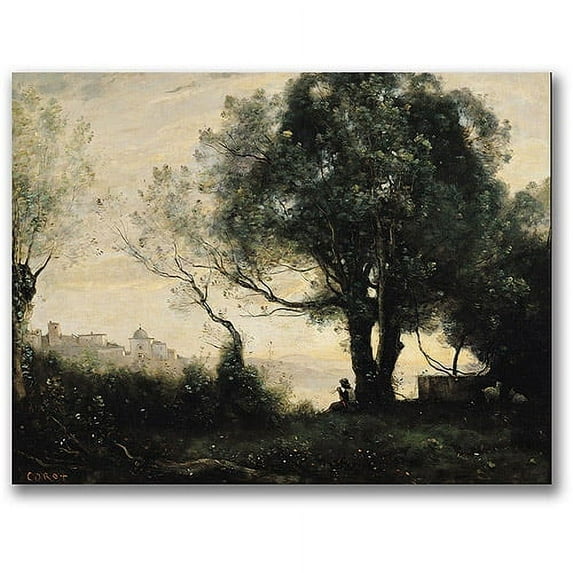 Trademark Fine Art "Souvenir Of Castel Gandolfo" Canvas Wall Art by Jean Baptiste Corot