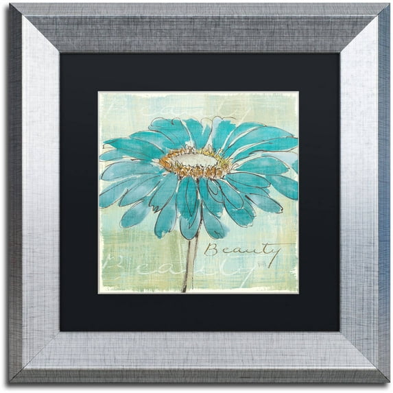 Trademark Fine Art "Spa Daisies I" Canvas Art by Chris Paschke Black Matte, Silver Frame
