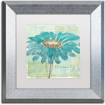 Trademark Fine Art "Spa Daisies I" Canvas Art by Chris Paschke White Matte, Silver Frame