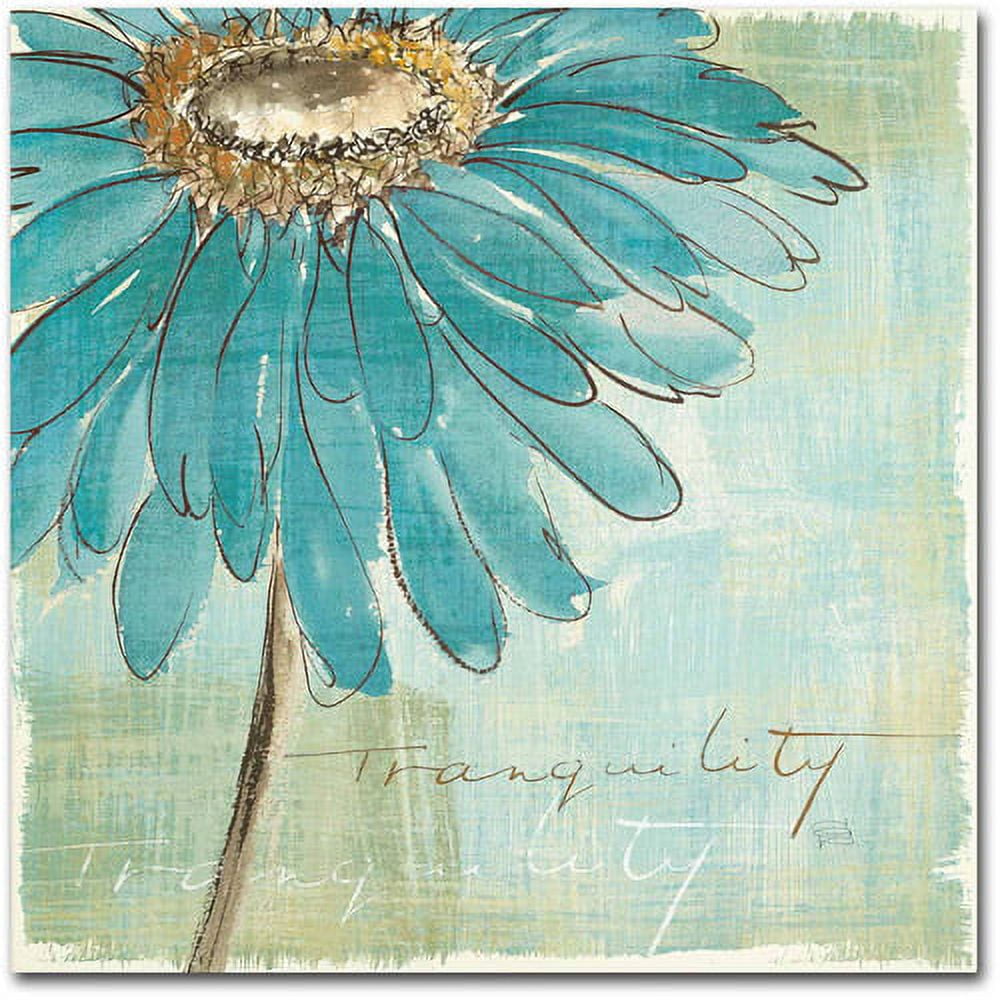 Tranquility Blue and Beige Floral Canvas Art