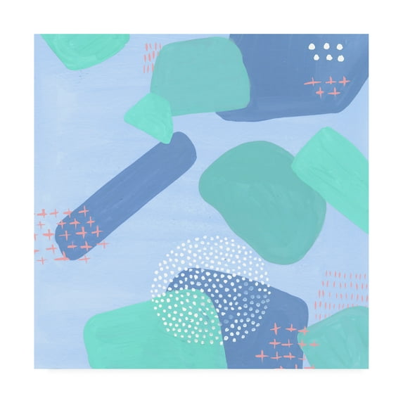 Trademark Fine Art 'Spaces Between Blue Shapes II' Canvas Art by Melissa Wang