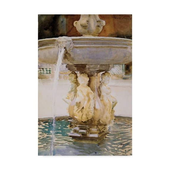 Trademark Fine Art 'Spanish Fountain' Canvas Art by John Singer Sargent