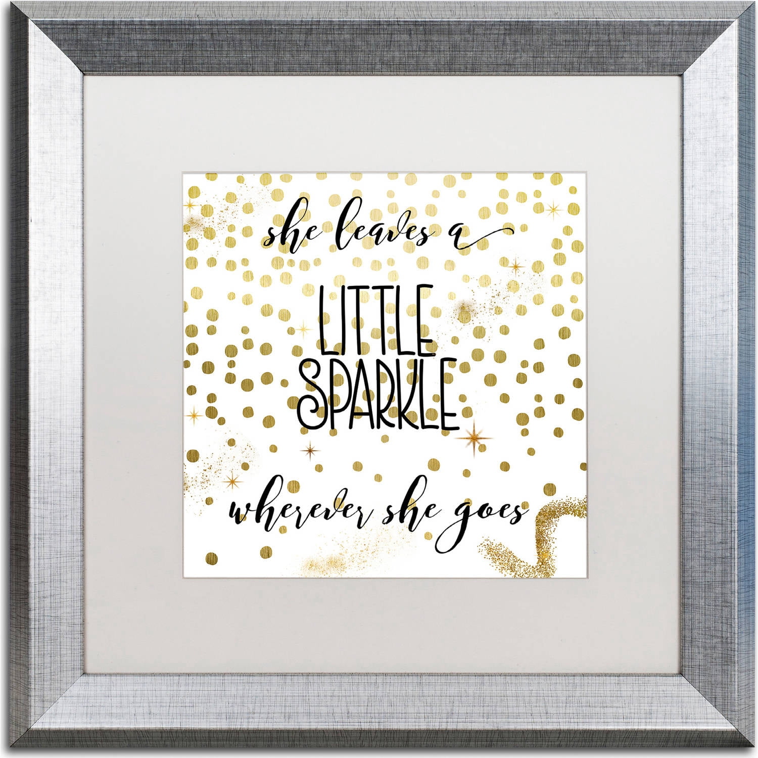 Trademark Fine Art "Sparkle" Canvas Art by Color Bakery, White Matte, Silver Frame