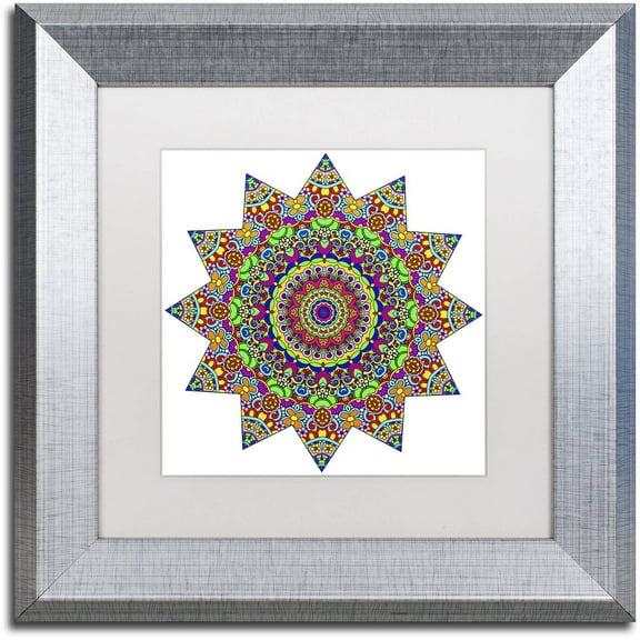 Trademark Fine Art "Sparkling Sunny Day Mandala" Canvas Art by Kathy G. Ahrens, White Matte, Silver Frame