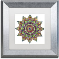 Trademark Fine Art "Sparkling Sunny Day Mandala" Canvas Art by Kathy G. Ahrens, White Matte, Silver Frame
