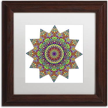 Trademark Fine Art "Sparkling Sunny Day Mandala" Canvas Art by Kathy G. Ahrens, White Matte, Wood Frame
