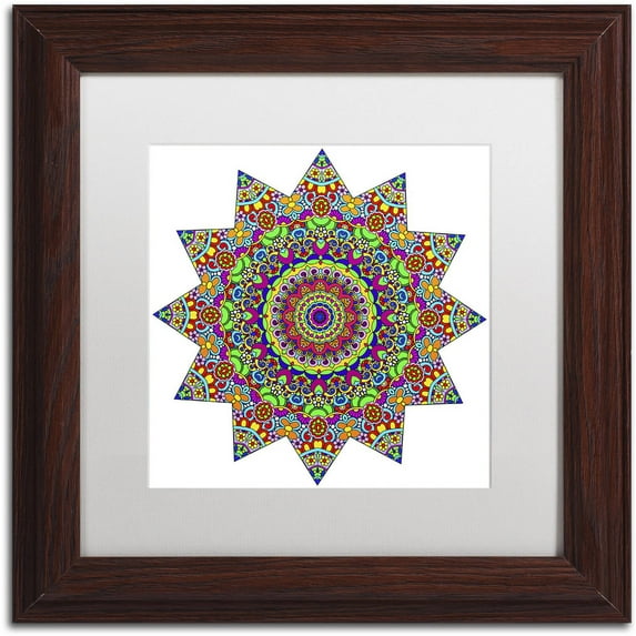 Trademark Fine Art "Sparkling Sunny Day Mandala" Canvas Art by Kathy G. Ahrens, White Matte, Wood Frame