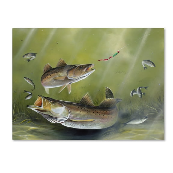 Trademark Fine Art Geno Peoples Speckled Trout Canvas Wall Art - 14x19