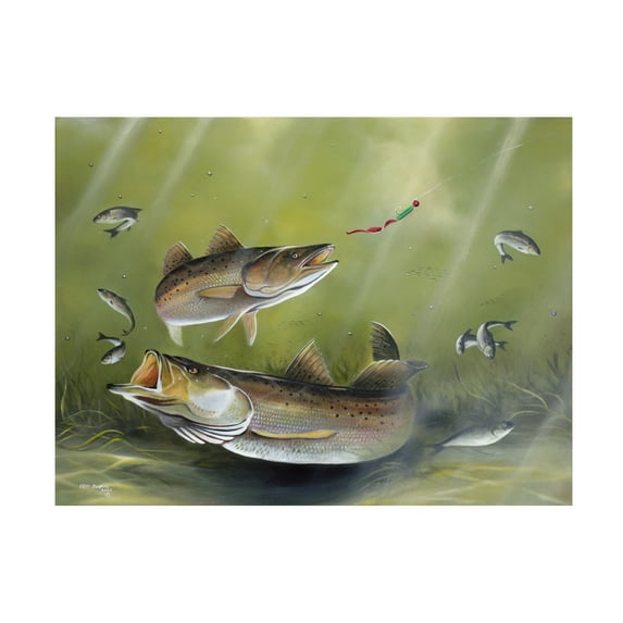 Trademark Fine Art Geno Peoples Speckled Trout Canvas Wall Art - 24x32