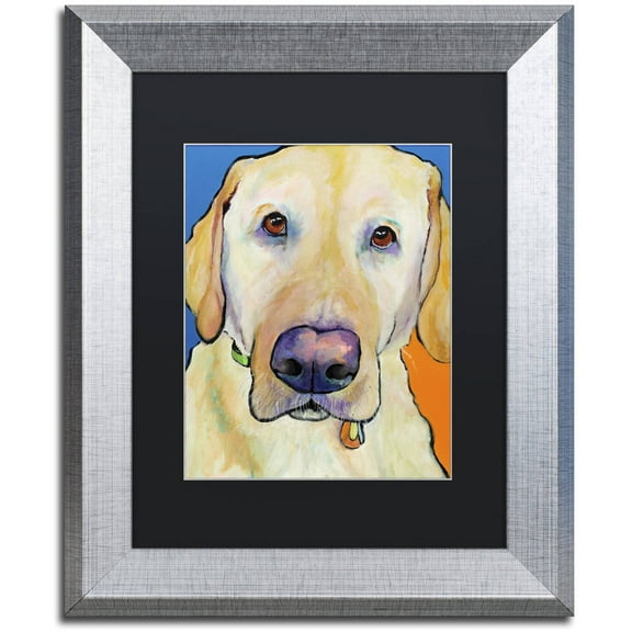 Trademark Fine Art "Spenser" Canvas Art by Pat Saunders-White, Black Matte, Silver Frame