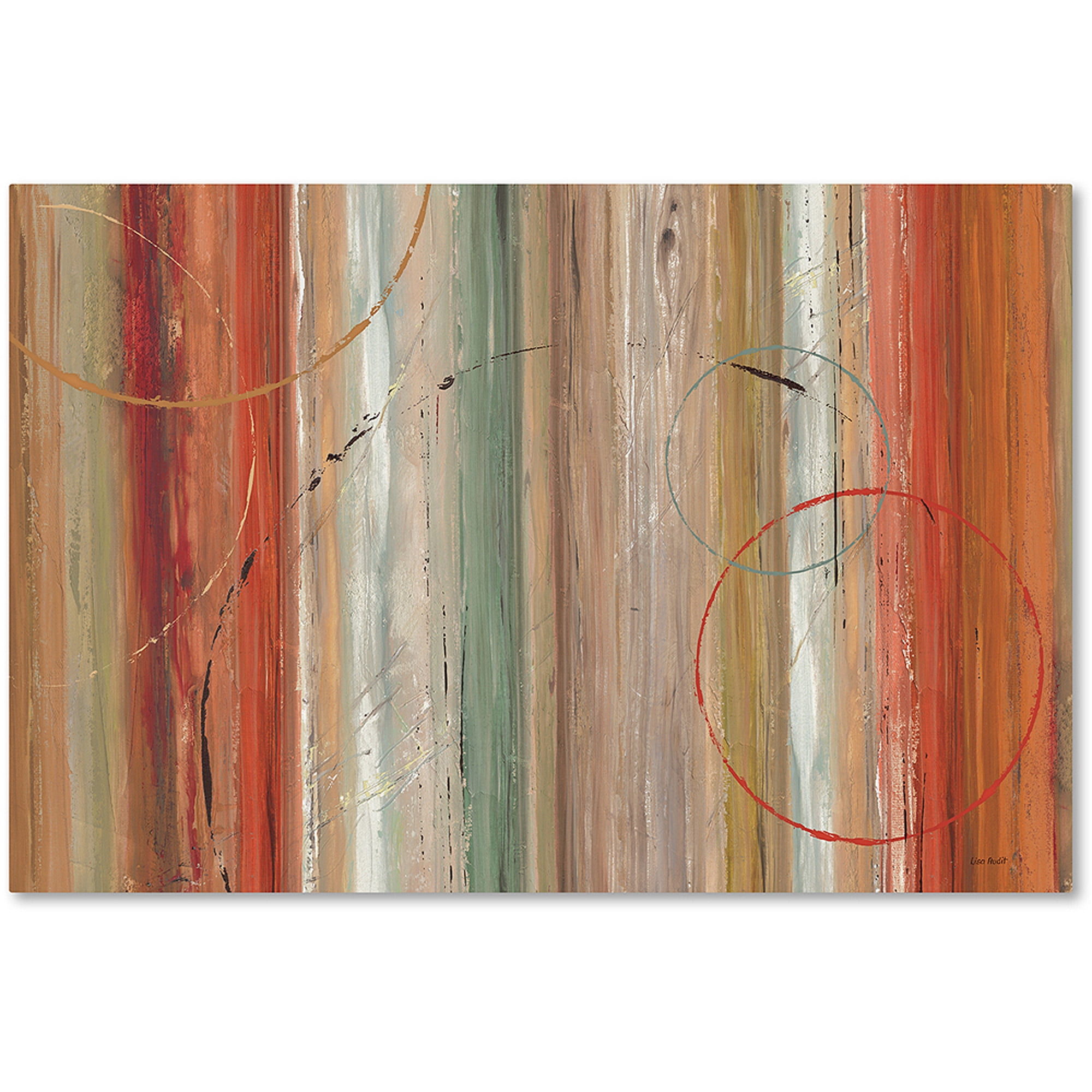 Large Multicolor Abstract Canvas Art with Frame