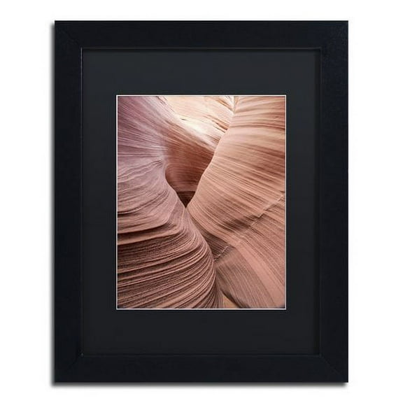 Trademark Fine Art "Spiral V" Canvas Art by Moises Levy Black Matte, Black Frame