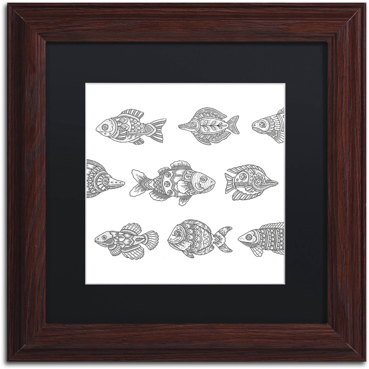 Trademark Fine Art "Spirit Animals 1" Canvas Art by Filippo Cardu, Black Matte, Wood Frame