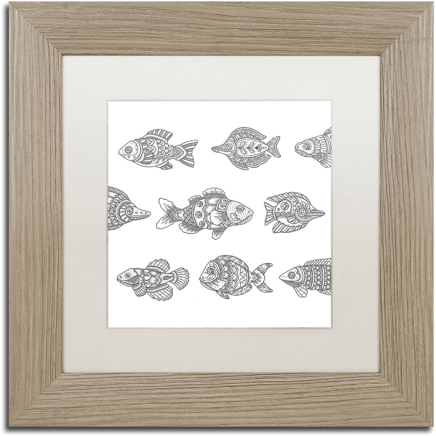 Trademark Fine Art "Spirit Animals 1" Canvas Art by Filippo Cardu, White Matte, Birch Frame