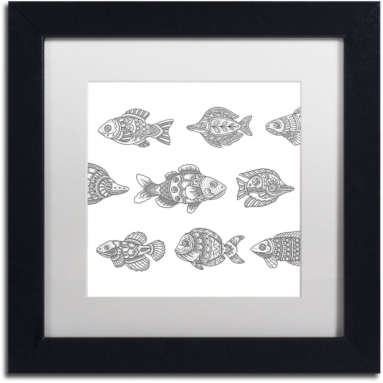 Trademark Fine Art "Spirit Animals 1" Canvas Art by Filippo Cardu, White Matte, Black Frame