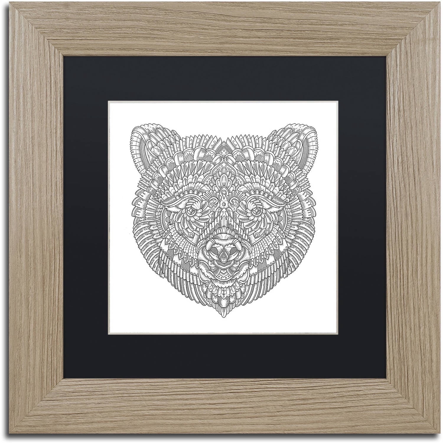Trademark Fine Art "Spirit Animals 3" Canvas Art by Filippo Cardu, Black Matte, Birch Frame