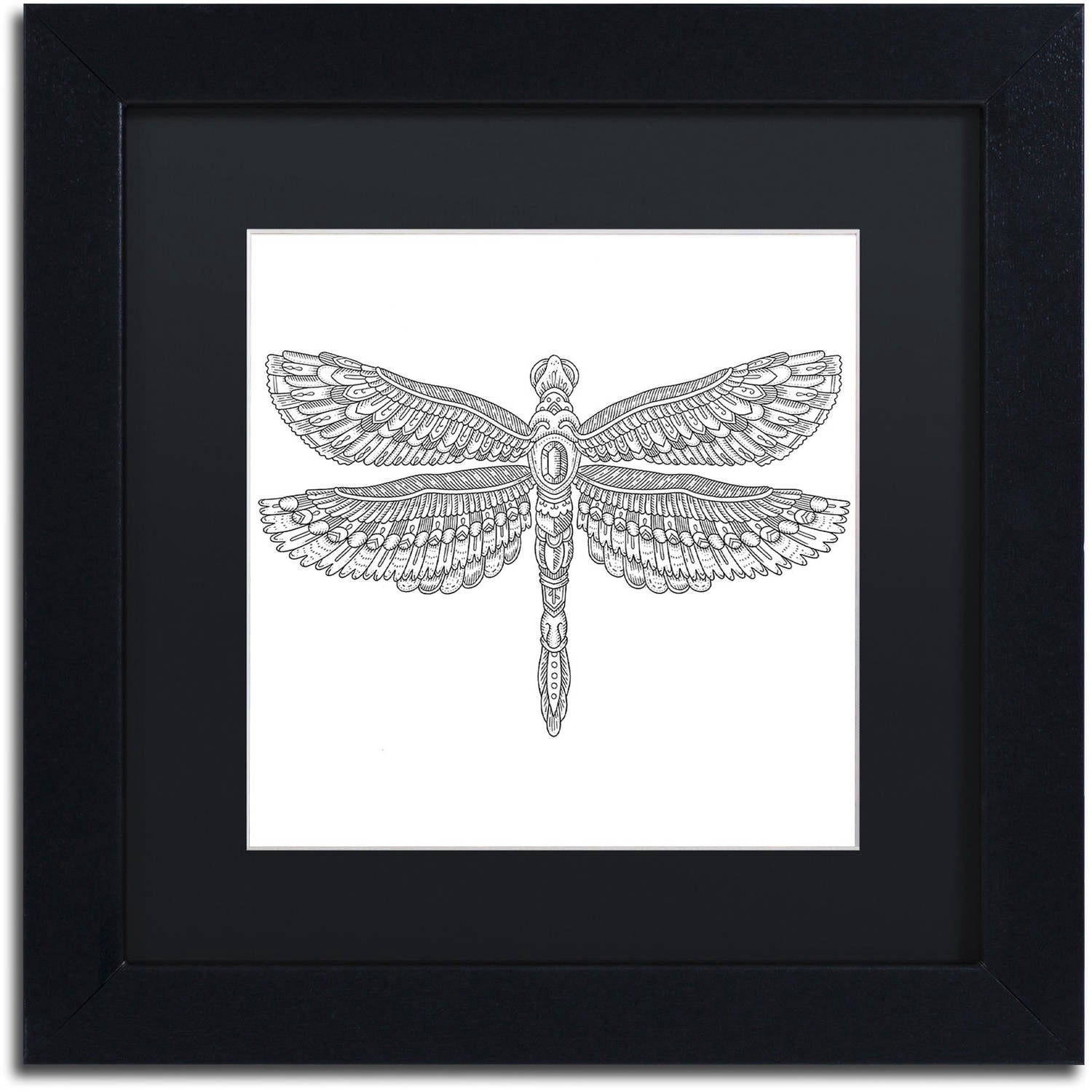Trademark Fine Art "Spirit Animals 4" Canvas Art by Filippo Cardu, Black Matte, Black Frame