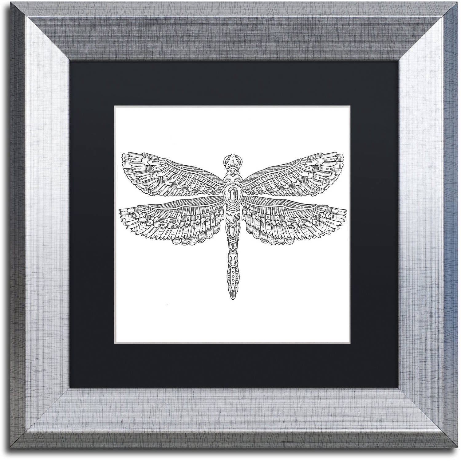 Trademark Fine Art "Spirit Animals 4" Canvas Art by Filippo Cardu, Black Matte, Silver Frame