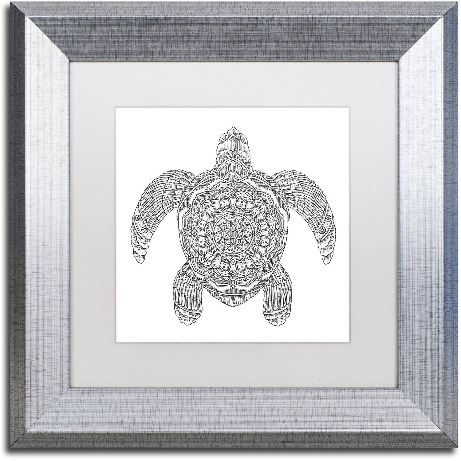 Trademark Fine Art "Spirit Animals 5" Canvas Art by Filippo Cardu, White Matte, Silver Frame