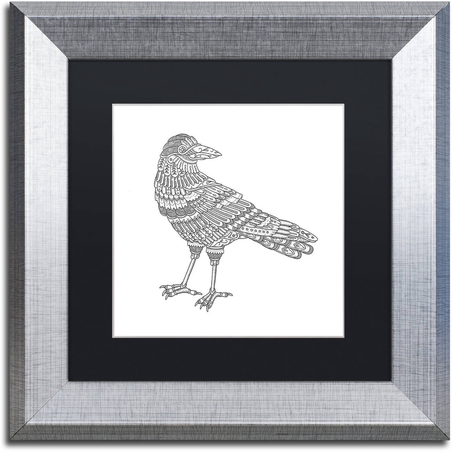Trademark Fine Art 'Spirit Animals 7' Canvas Art by Filippo Cardu Black Matte, Silver Frame