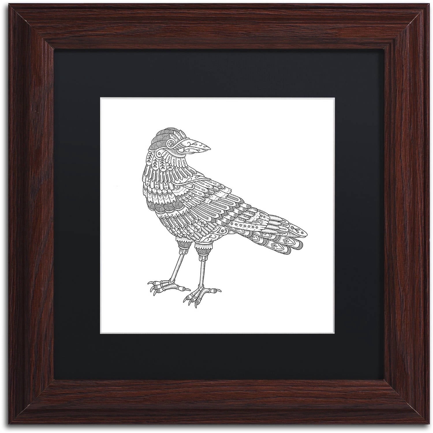 Trademark Fine Art 'Spirit Animals 7' Canvas Art by Filippo Cardu Black Matte, Wood Frame