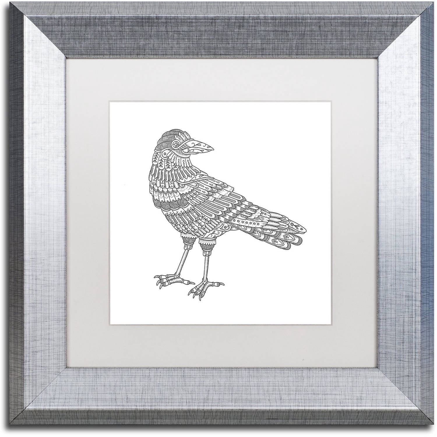 Trademark Fine Art 'Spirit Animals 7' Canvas Art by Filippo Cardu White Matte, Silver Frame