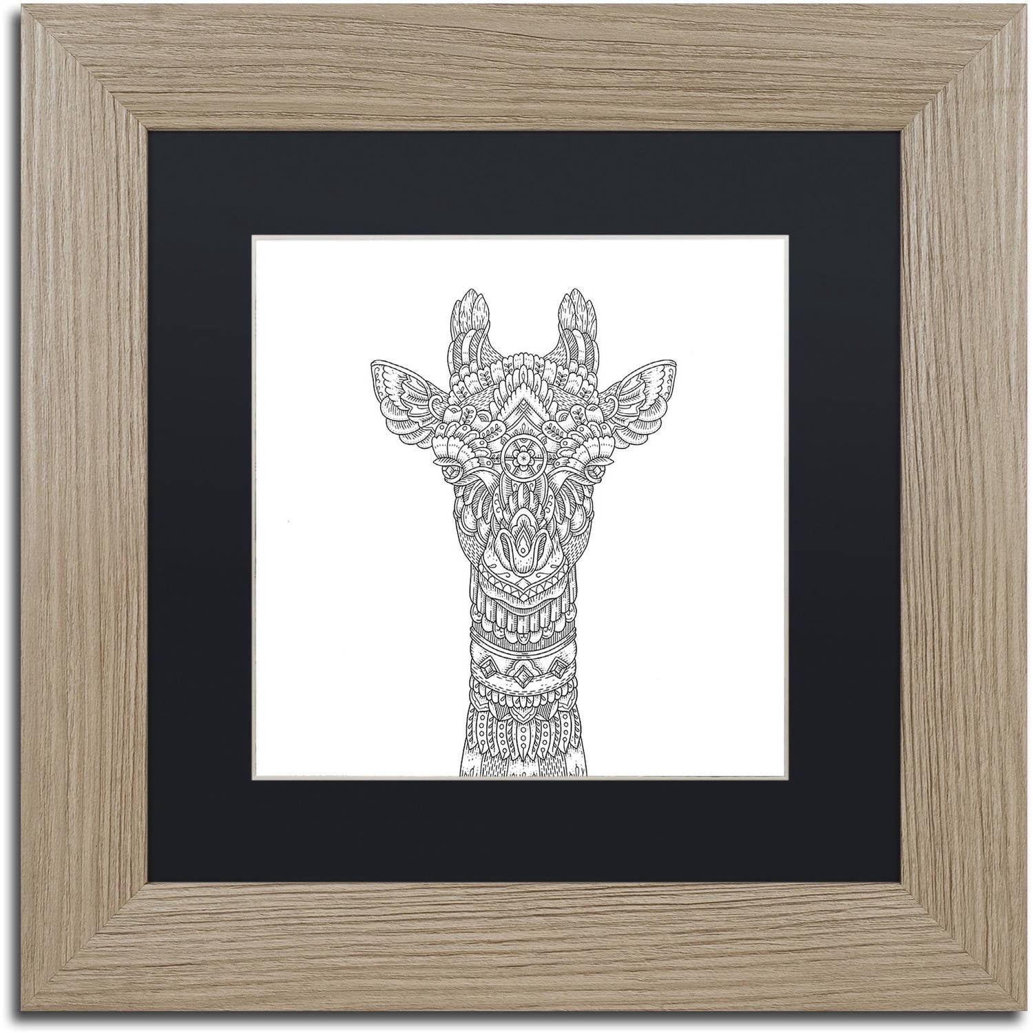 Trademark Fine Art 'Spirit Animals 9' Canvas Art by Filippo Cardu Black Matte, Birch Frame