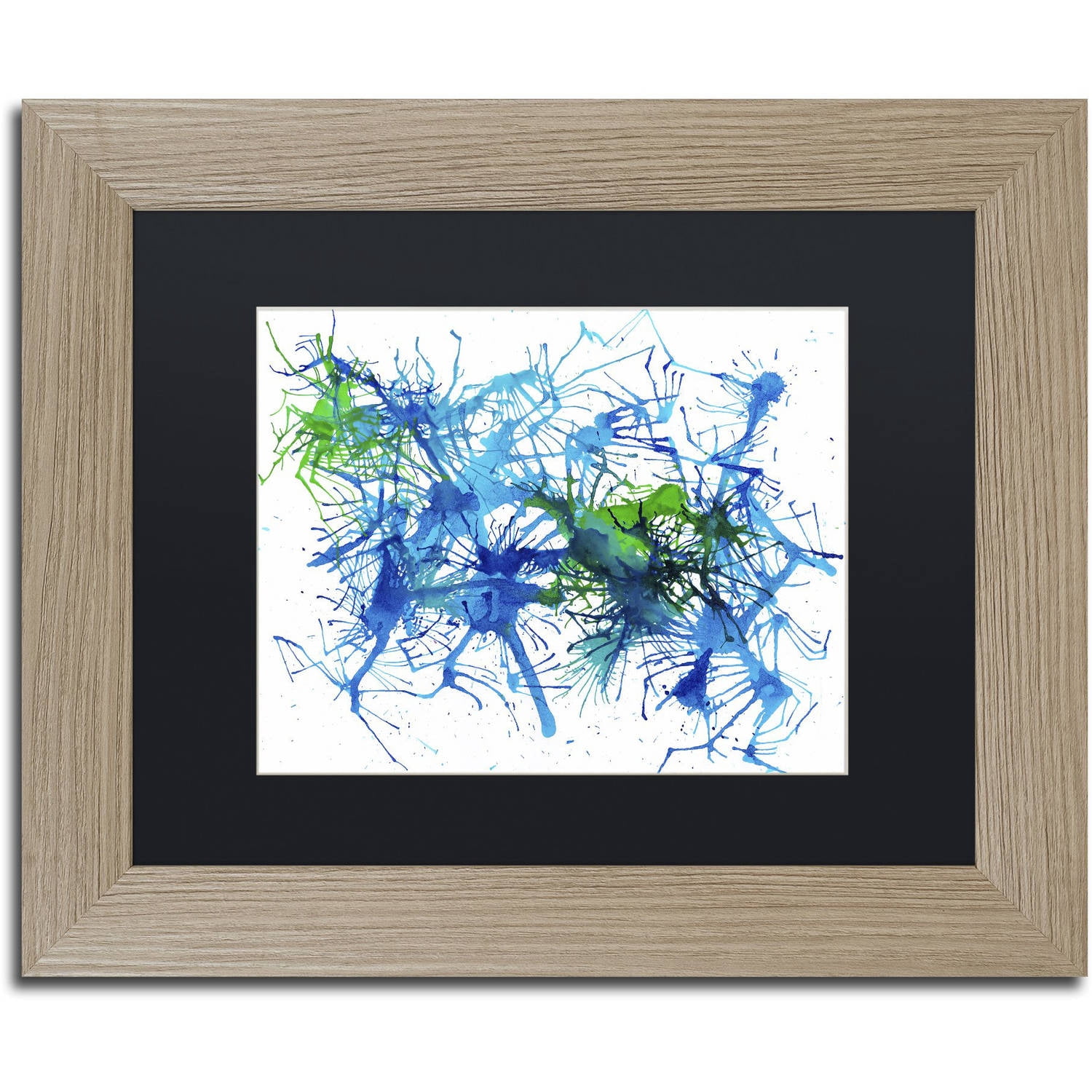 Trademark Fine Art "Splatters 1" Canvas Art by Hello Angel, Black Matte, Birch Frame