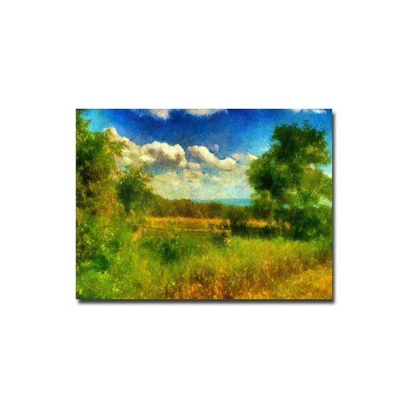 Trademark Fine Art "Split-Rail Fence" Canvas Wall Art by Lois Bryan