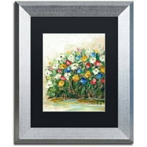 Trademark Fine Art "Spring Flowers in a Vase 10" Canvas Art by Hai Odelia, Black Matte, Silver Frame
