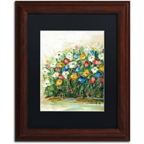 Trademark Fine Art "Spring Flowers in a Vase 10" Canvas Art by Hai Odelia, Black Matte, Wood Frame